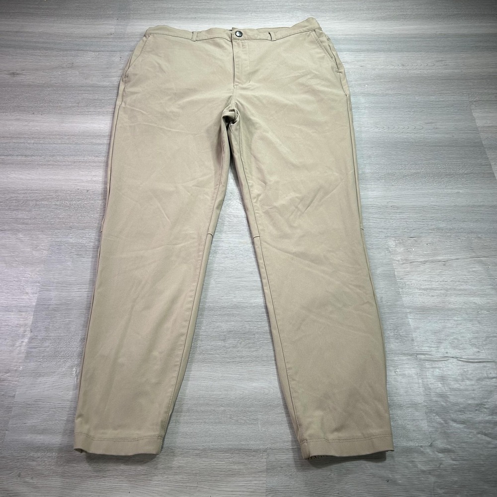 Cuts Pants Mens XL Beige Jogger Elastic Cuff Casual Polyester Pockets